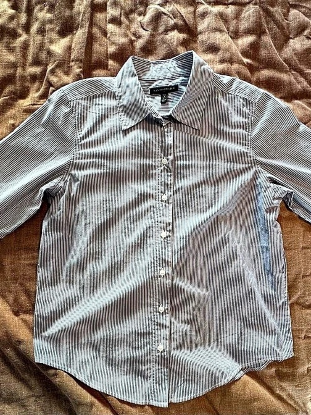 Banana Republic Striped Button Down in Blue & White